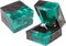 Wedding & Engagement Ring Box – Handcrafted Stabilized Wood and Resin Jewelry Box with Single Slot, Elegant Retro Ring Holder for Proposal, Wedding Ceremony, and Jewelry Storage (Green)